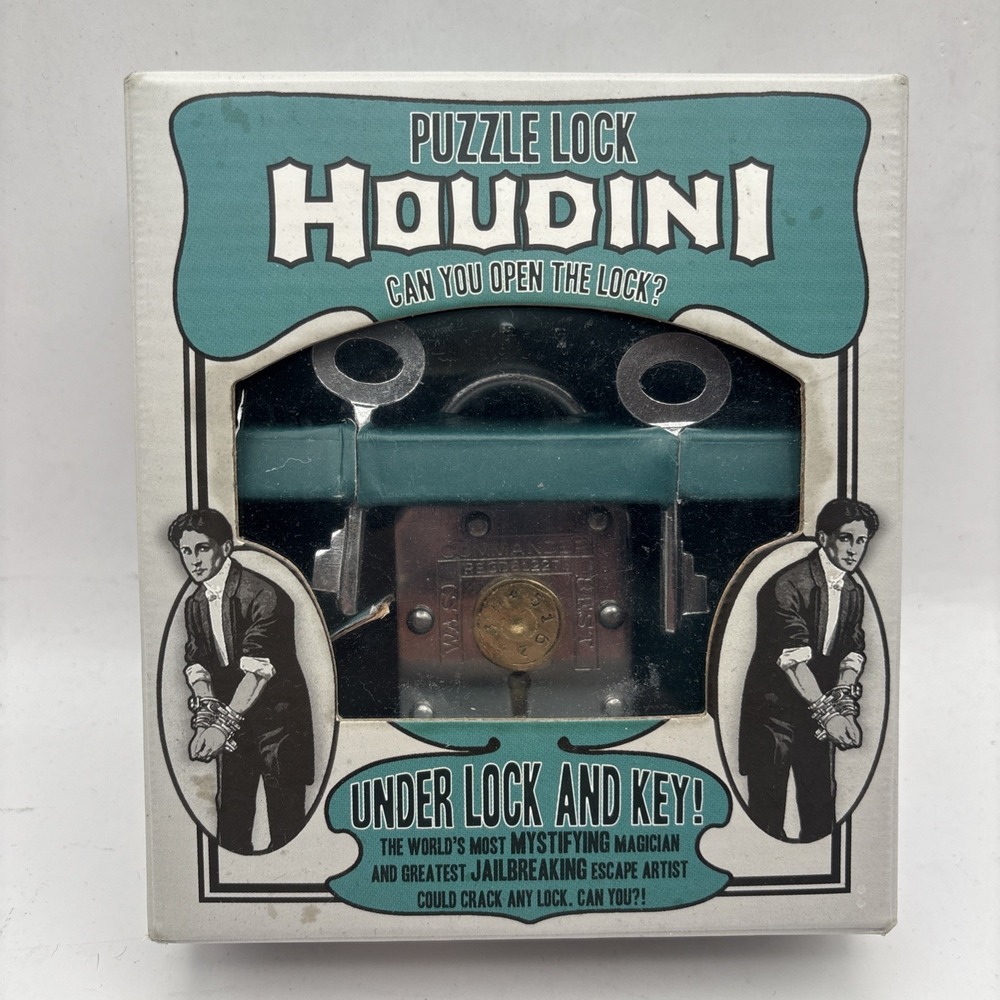 Vintage Houdini Lock & Key Padlock Puzzle Magic Trick‎ - Trick Lock